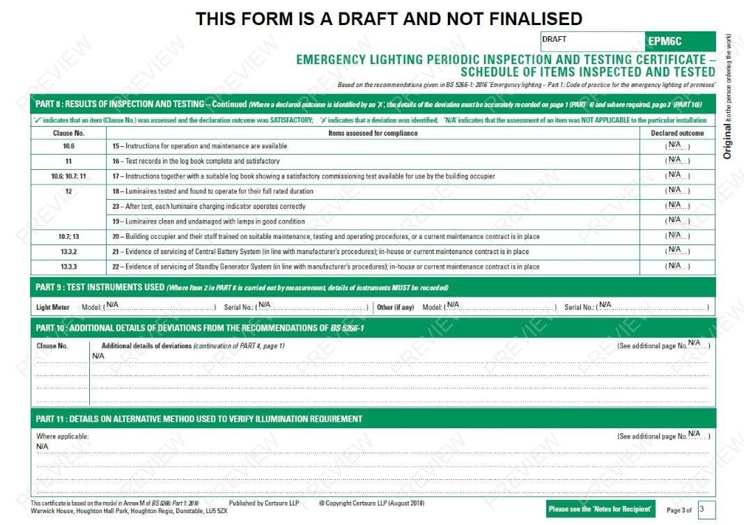 emergency lighting Cert London - LBC