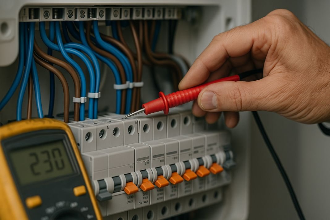 An ai photo of an EICR inspection taking place