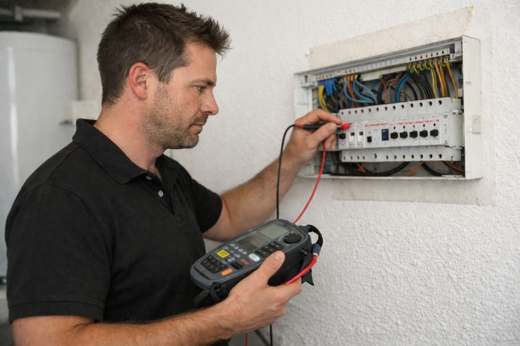An illustrative image of an eicr inspection taking place