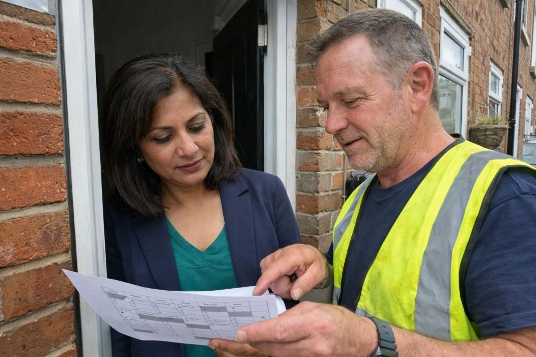 An illustrative image of a property manager and engineer discussing access