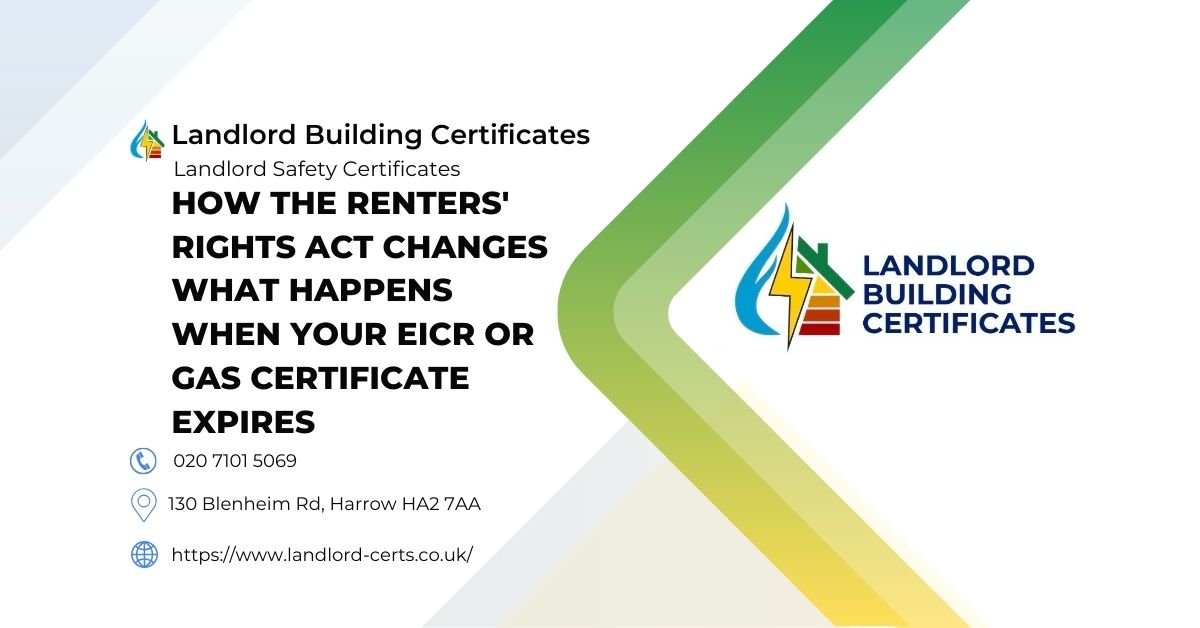 How the Renters Rights Act changes what happens when your EICR or gas certificate expires - Landlord Building Certificates